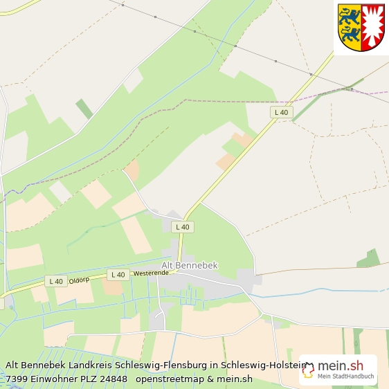 Alt Bennebek Landkreis Schleswig-Flensburg Lageplan © Openstreetmap Contributors Alt Bennebek Kleines Dorf Lageplan